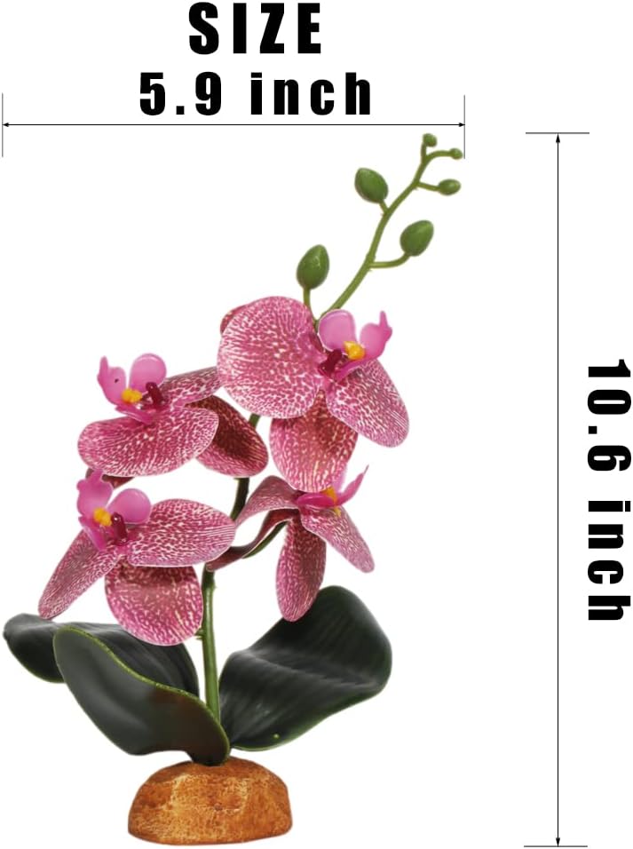 Spotted Fake Orchids, Reptile Terrarium Habitat Décor