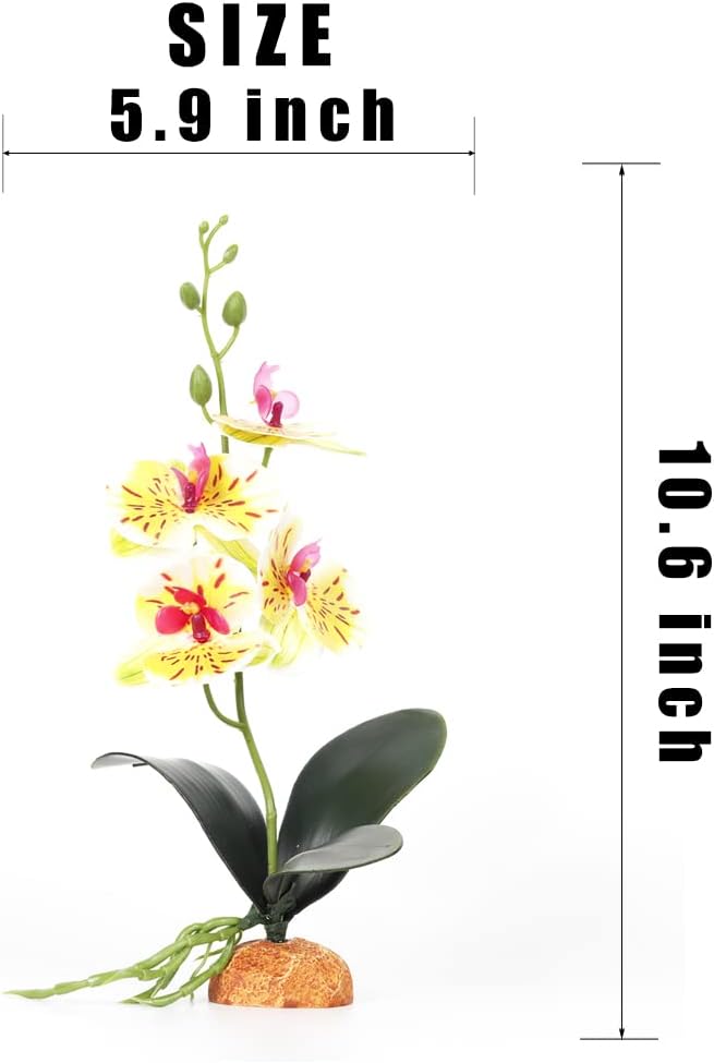Spotted Fake Orchids, Reptile Terrarium Habitat Décor