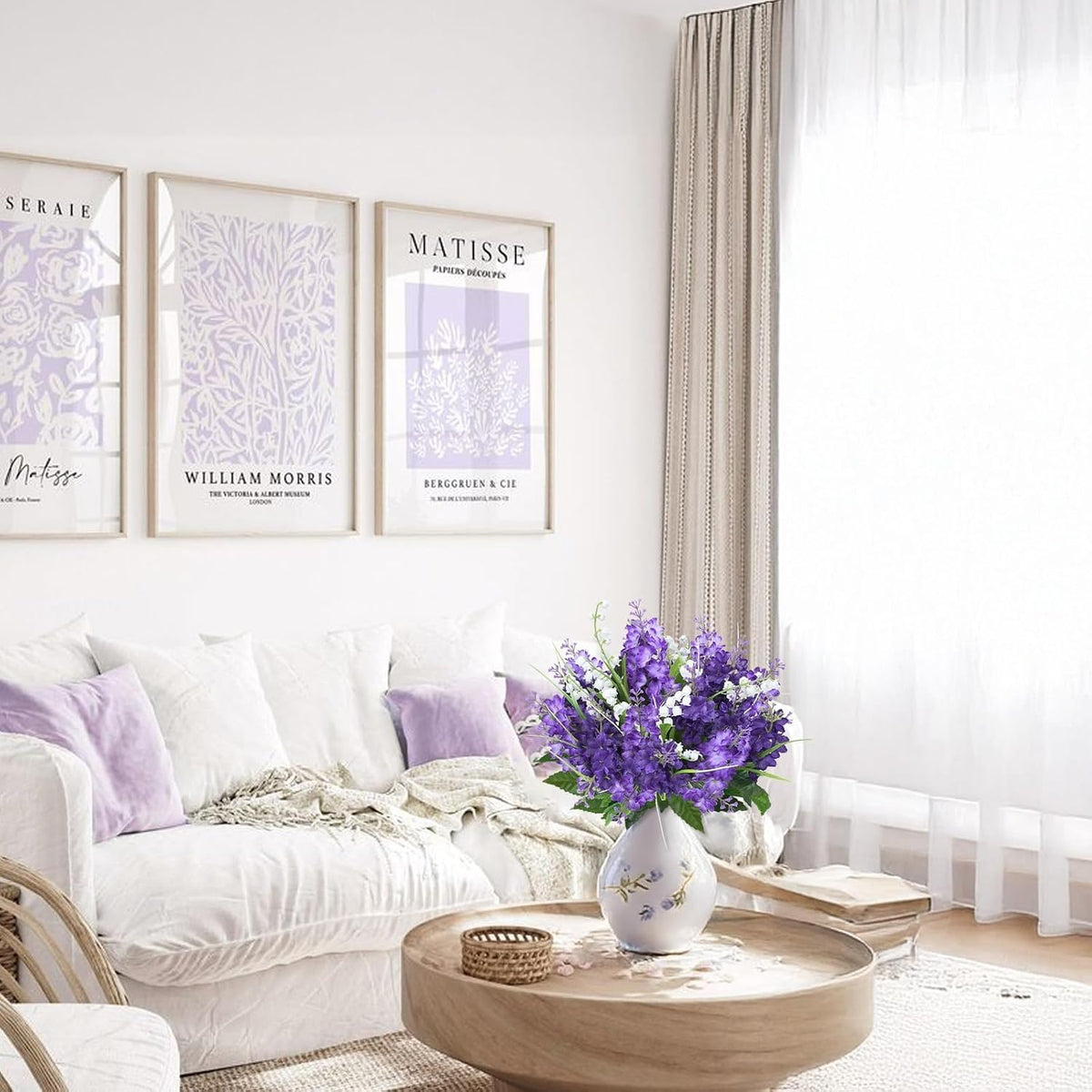 10PCS Lilac Flowers Artificial Silk Purple Bouquet for Decor