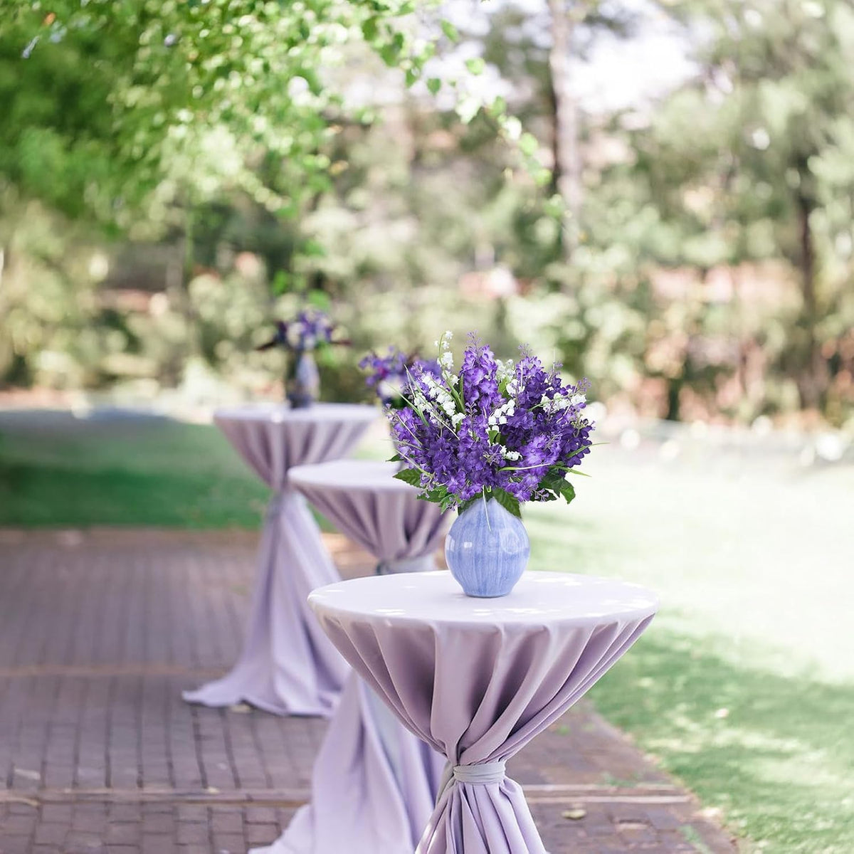 10PCS Lilac Flowers Artificial Silk Purple Bouquet for Decor