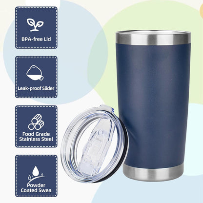 20oz Tumbler Insulated Tumbler with Sliding Lid,(Yellow, 1pack | 304 Stainless Steel,Travel Coffee Tumbler,Double Wall Vacuum,Gifts for Christmas Women Men School Home Office