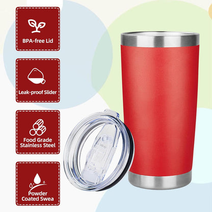 20oz Tumbler Insulated Tumbler with Sliding Lid,(Yellow, 1pack | 304 Stainless Steel,Travel Coffee Tumbler,Double Wall Vacuum,Gifts for Christmas Women Men School Home Office