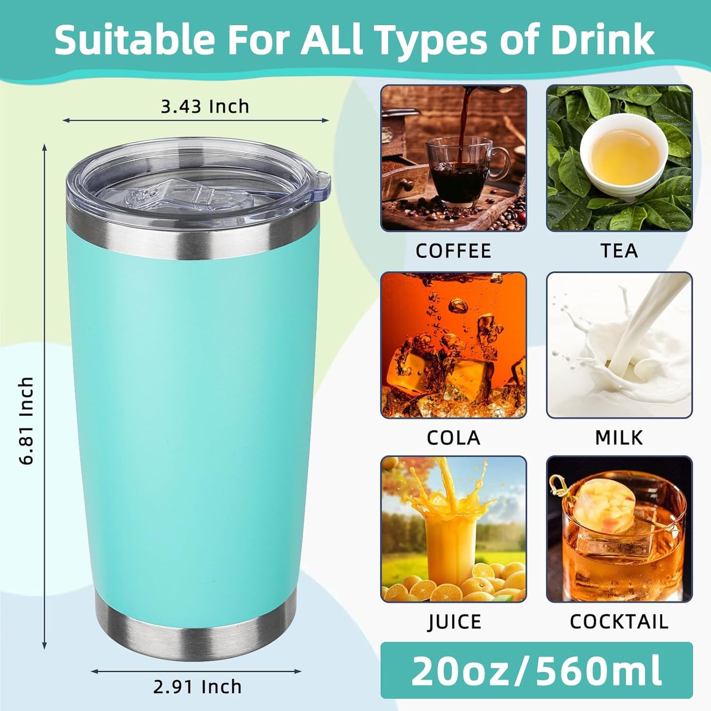 20oz Tumbler Insulated Tumbler with Sliding Lid,(Yellow, 1pack | 304 Stainless Steel,Travel Coffee Tumbler,Double Wall Vacuum,Gifts for Christmas Women Men School Home Office