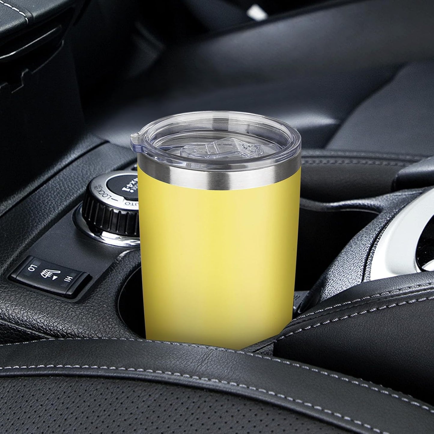20oz Tumbler Insulated Tumbler with Sliding Lid,(Yellow, 1pack | 304 Stainless Steel,Travel Coffee Tumbler,Double Wall Vacuum,Gifts for Christmas Women Men School Home Office