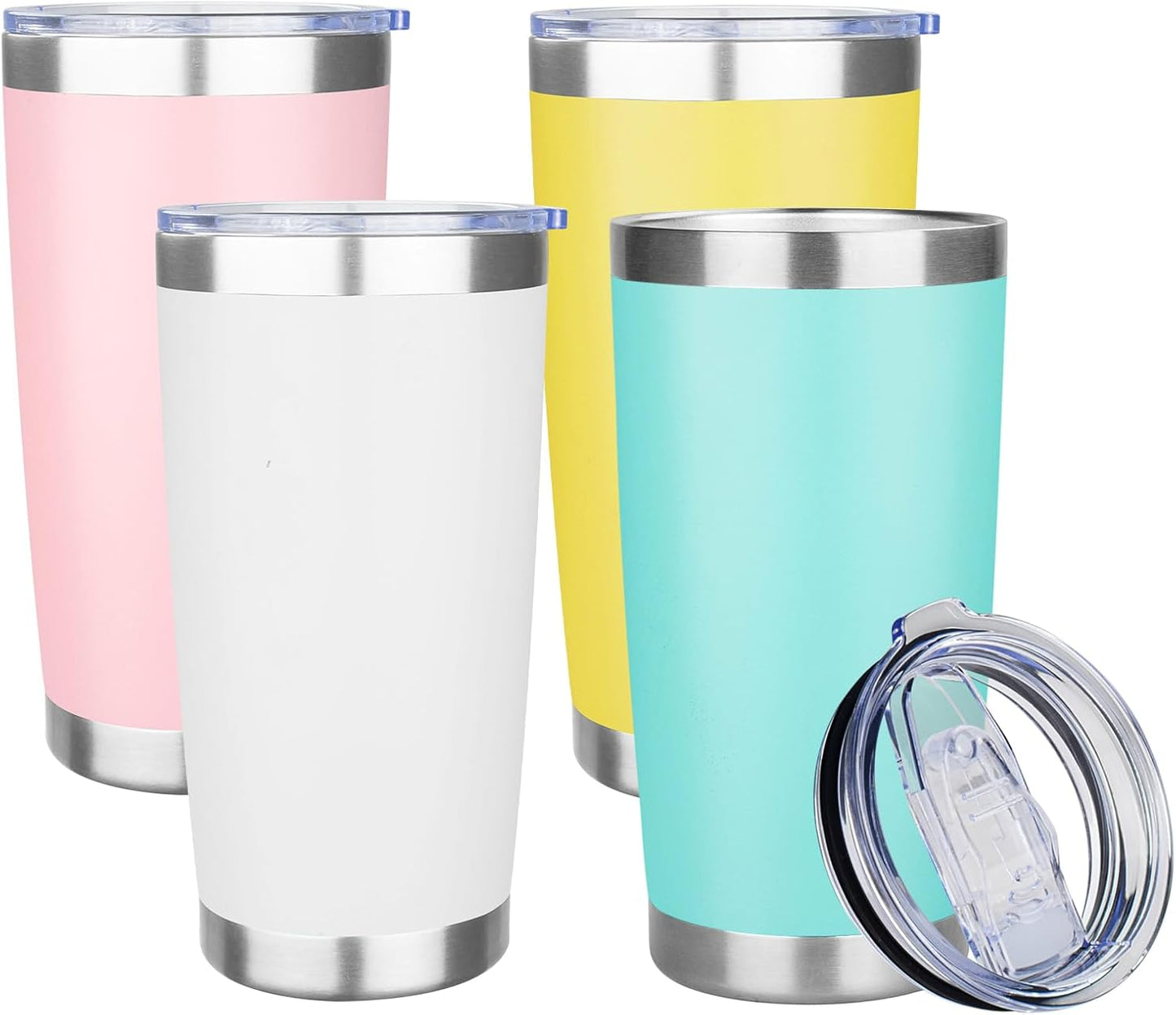 20oz Tumbler Insulated Tumbler with Sliding Lid,(Yellow, 1pack | 304 Stainless Steel,Travel Coffee Tumbler,Double Wall Vacuum,Gifts for Christmas Women Men School Home Office
