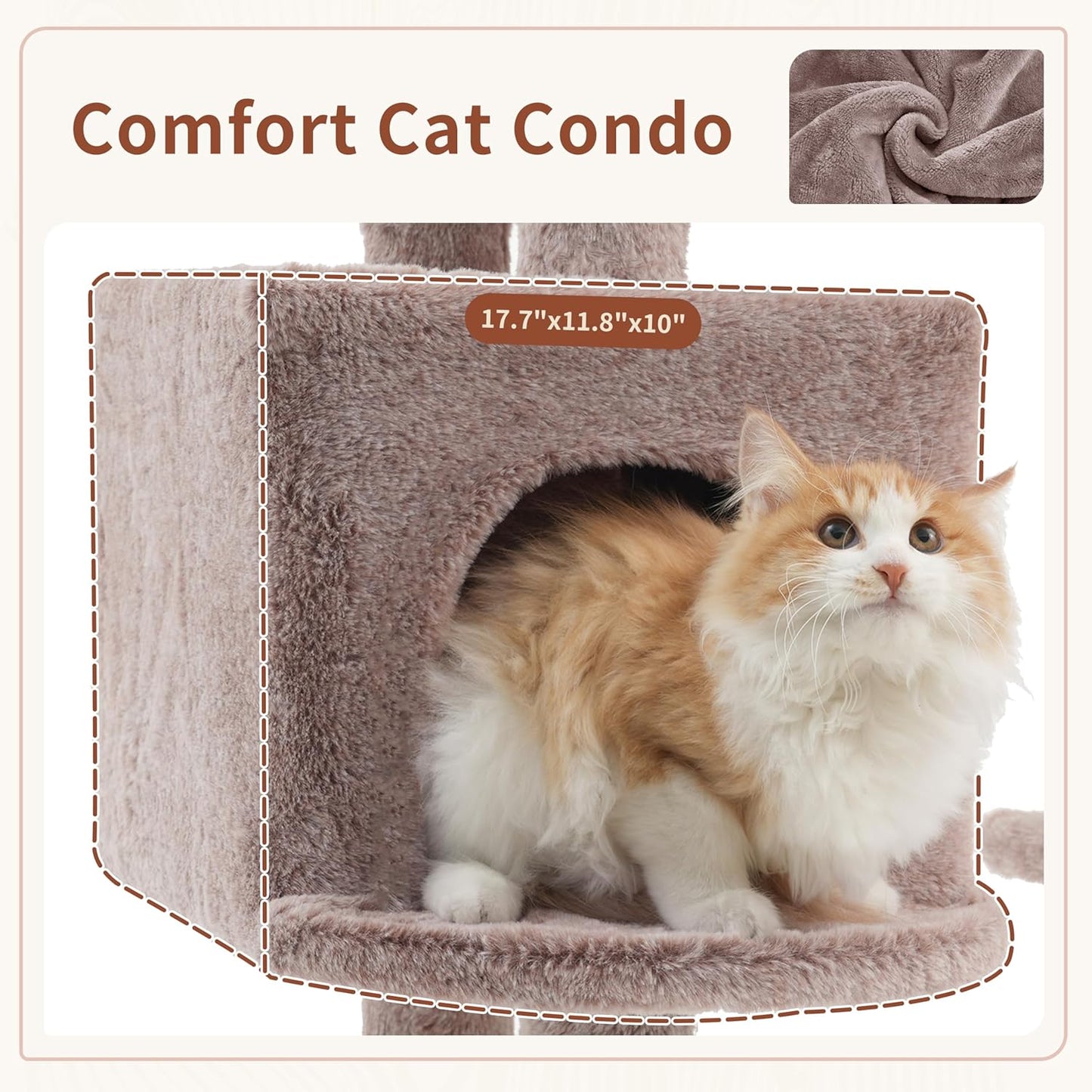 Gitelsnour Cat Tree, Cat Tower for Large Cats with 2 Big Platforms, 2 Baskets, condo and Toys, 63" Cat Scratching Posts for Indoor Cats, Green GCT020GR