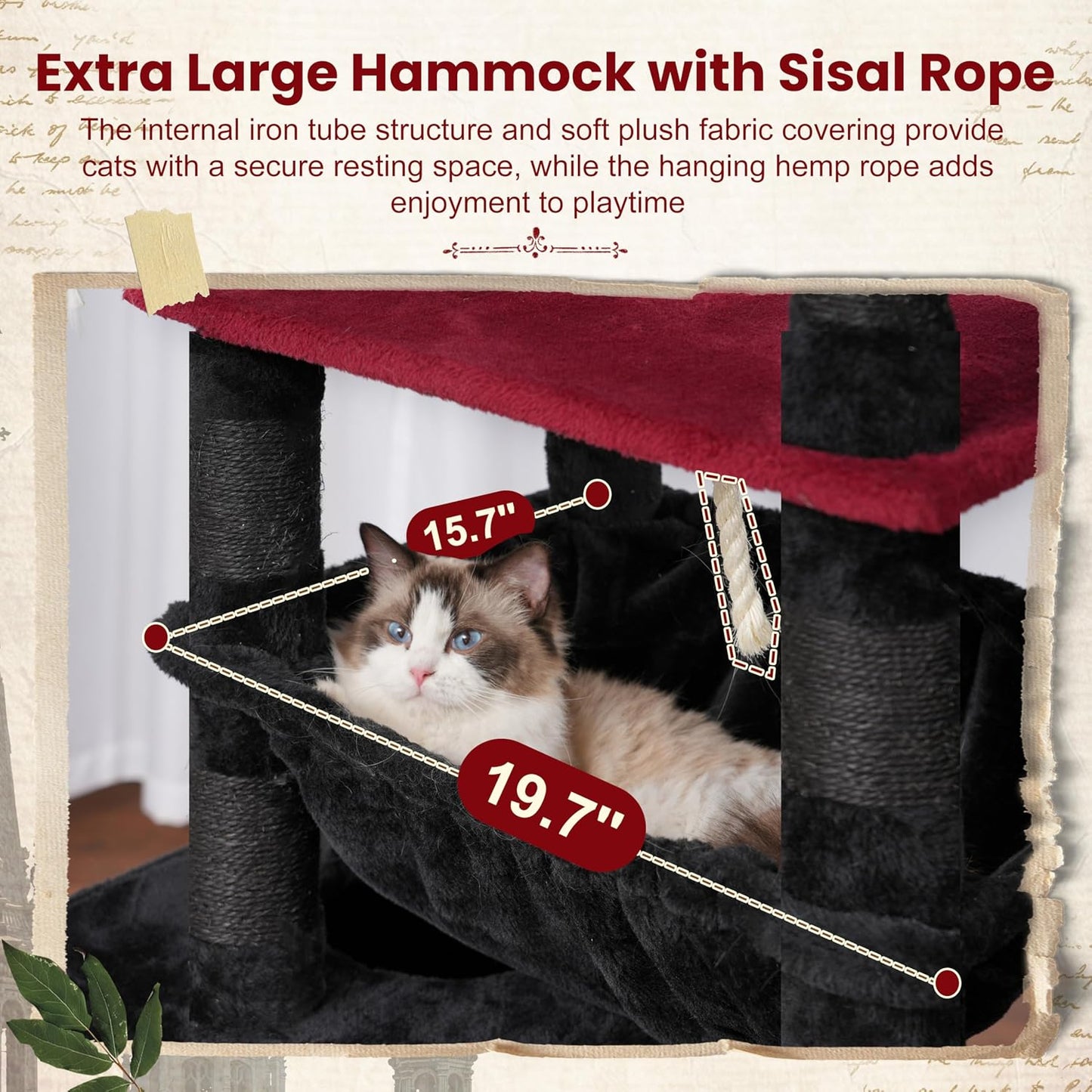 Gitelsnour Cat Tree, Cat Tower for Large Cats with 2 Big Platforms, 2 Baskets, condo and Toys, 63" Cat Scratching Posts for Indoor Cats, Green GCT020GR