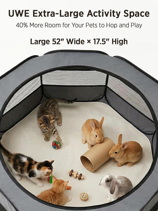 Extra Large Small Animal Playpen, Waterproof Foldable Pet Pen,Dark Grey