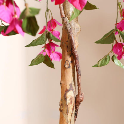 4FT Artificial Bougainvillea Trees with Wood Trunk and Pink Flowers