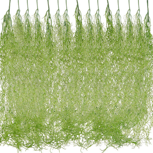 15 Pcs Spanish Moss Faux Hanging Moss Garland Fake Greenery Artificial Decor for Crafts(43 Inch,Green)