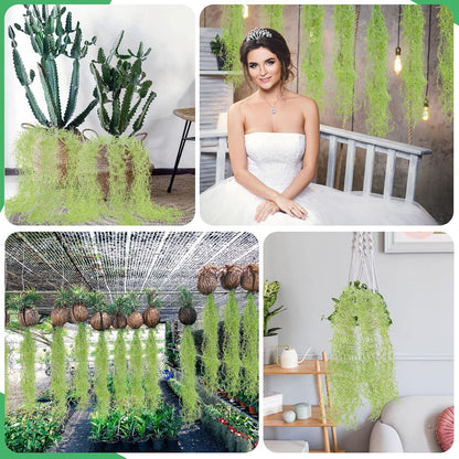15 Pcs Spanish Moss Faux Hanging Moss Garland Fake Greenery Artificial Decor for Crafts(43 Inch,Green)