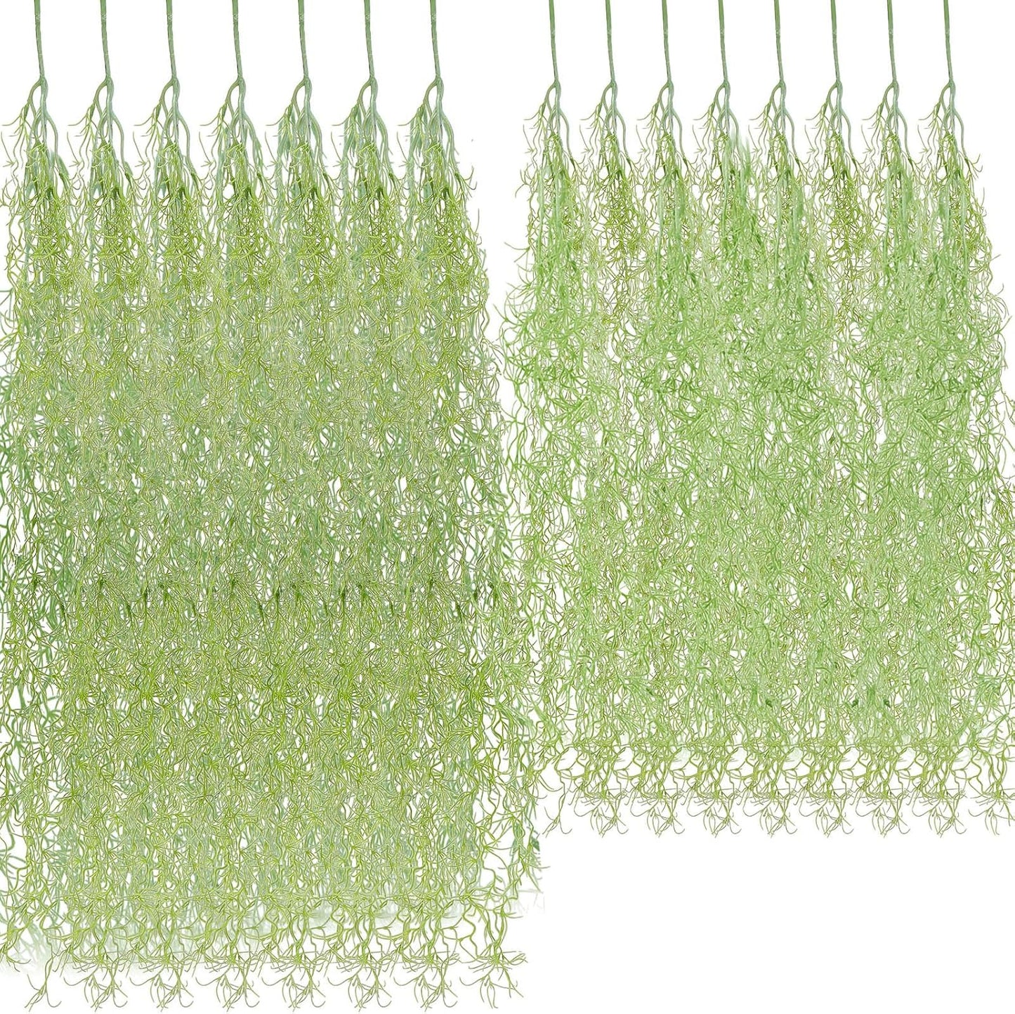 15 Pcs Spanish Moss Faux Hanging Moss Garland Fake Greenery Artificial Decor for Crafts(43 Inch,Green)