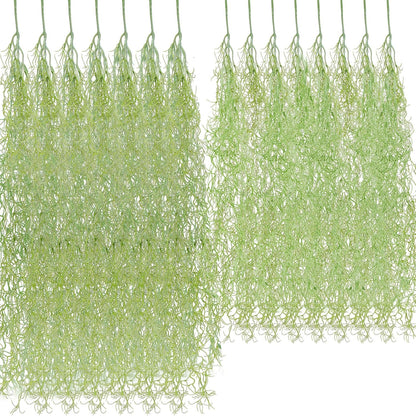 15 Pcs Spanish Moss Faux Hanging Moss Garland Fake Greenery Artificial Decor for Crafts(43 Inch,Green)
