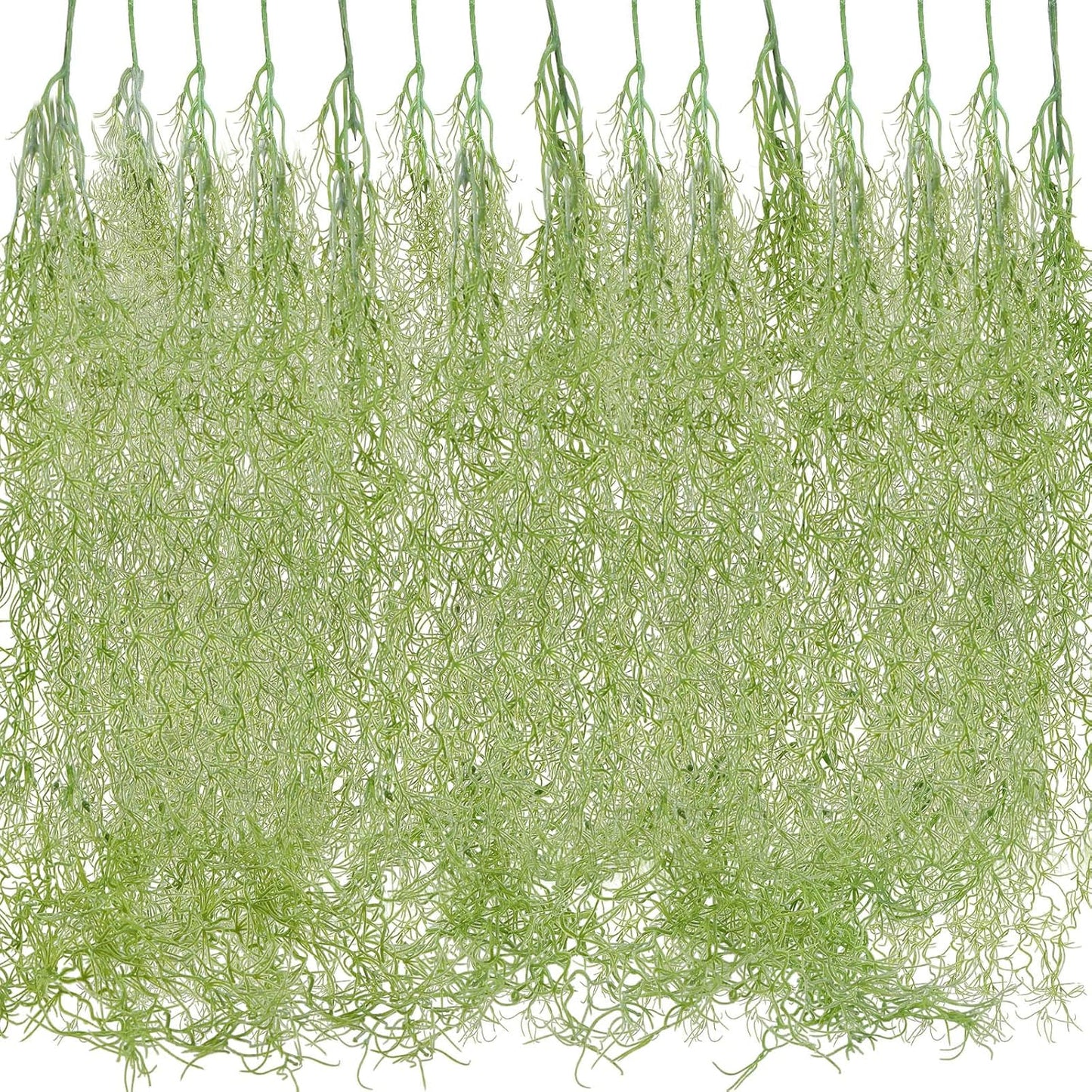 15 Pcs Spanish Moss Faux Hanging Moss Garland Fake Greenery Artificial Decor for Crafts(43 Inch,Green)