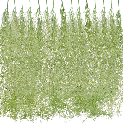 15 Pcs Spanish Moss Faux Hanging Moss Garland Fake Greenery Artificial Decor for Crafts(43 Inch,Green)