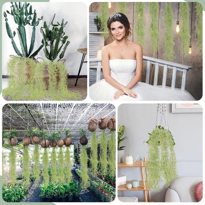 15 Pcs Spanish Moss Faux Hanging Moss Garland Fake Greenery Artificial Decor for Crafts(43 Inch,Green)
