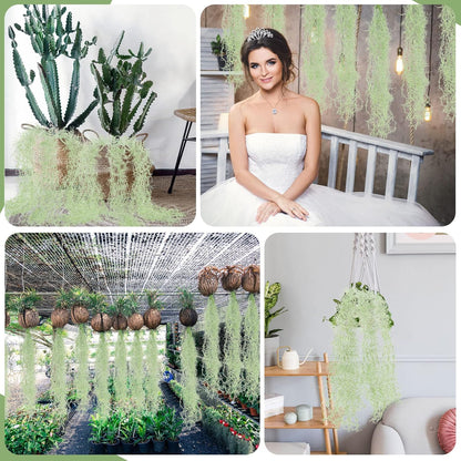 15 Pcs Spanish Moss Faux Hanging Moss Garland Fake Greenery Artificial Decor for Crafts(43 Inch,Green)