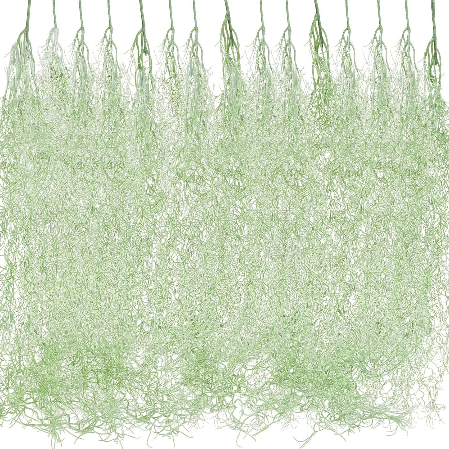 15 Pcs Spanish Moss Faux Hanging Moss Garland Fake Greenery Artificial Decor for Crafts(43 Inch,Green)