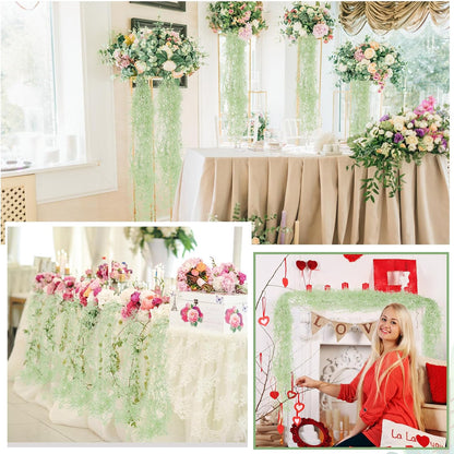 15 Pcs Spanish Moss Faux Hanging Moss Garland Fake Greenery Artificial Decor for Crafts(43 Inch,Green)