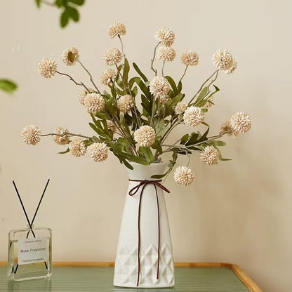 20.5“Silk Flowers with Stems Plastic Flower,Chrysanthemum Flowers Artificial Dandelion,Faux Flower Stems for Wedding Outdoors Party Garden Home Decor (6, Beige)