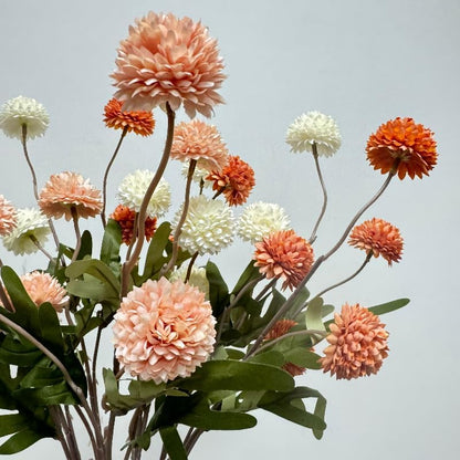 20.5“Silk Flowers with Stems Plastic Flower,Chrysanthemum Flowers Artificial Dandelion,Faux Flower Stems for Wedding Outdoors Party Garden Home Decor (6, Beige)