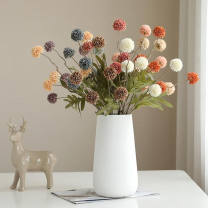 20.5“Silk Flowers with Stems Plastic Flower,Chrysanthemum Flowers Artificial Dandelion,Faux Flower Stems for Wedding Outdoors Party Garden Home Decor (6, Beige)