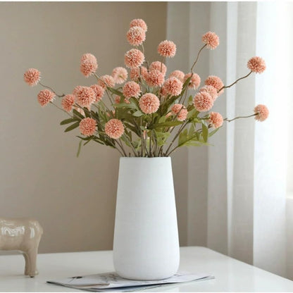 20.5“Silk Flowers with Stems Plastic Flower,Chrysanthemum Flowers Artificial Dandelion,Faux Flower Stems for Wedding Outdoors Party Garden Home Decor (6, Beige)