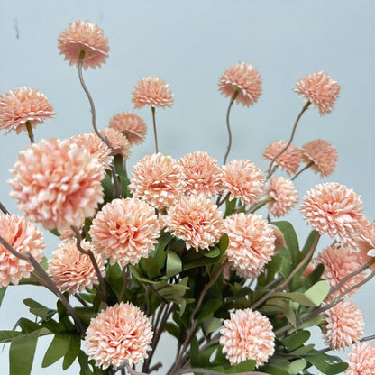 20.5“Silk Flowers with Stems Plastic Flower,Chrysanthemum Flowers Artificial Dandelion,Faux Flower Stems for Wedding Outdoors Party Garden Home Decor (6, Beige)