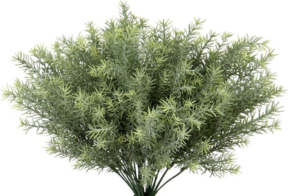 Artificial Rosemary Stems Fake Greenery Plants Faux Bushes Shrubs in Frosted Green for Decor Home Indoor Outdoor Garden 4pcs