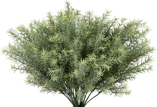 Artificial Rosemary Stems Fake Greenery Plants Faux Bushes Shrubs in Frosted Green for Decor Home Indoor Outdoor Garden 4pcs