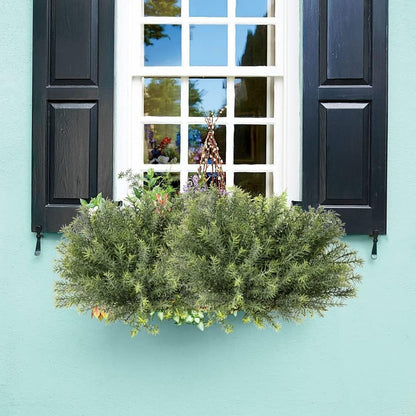 Artificial Rosemary Stems Fake Greenery Plants Faux Bushes Shrubs in Frosted Green for Decor Home Indoor Outdoor Garden 4pcs