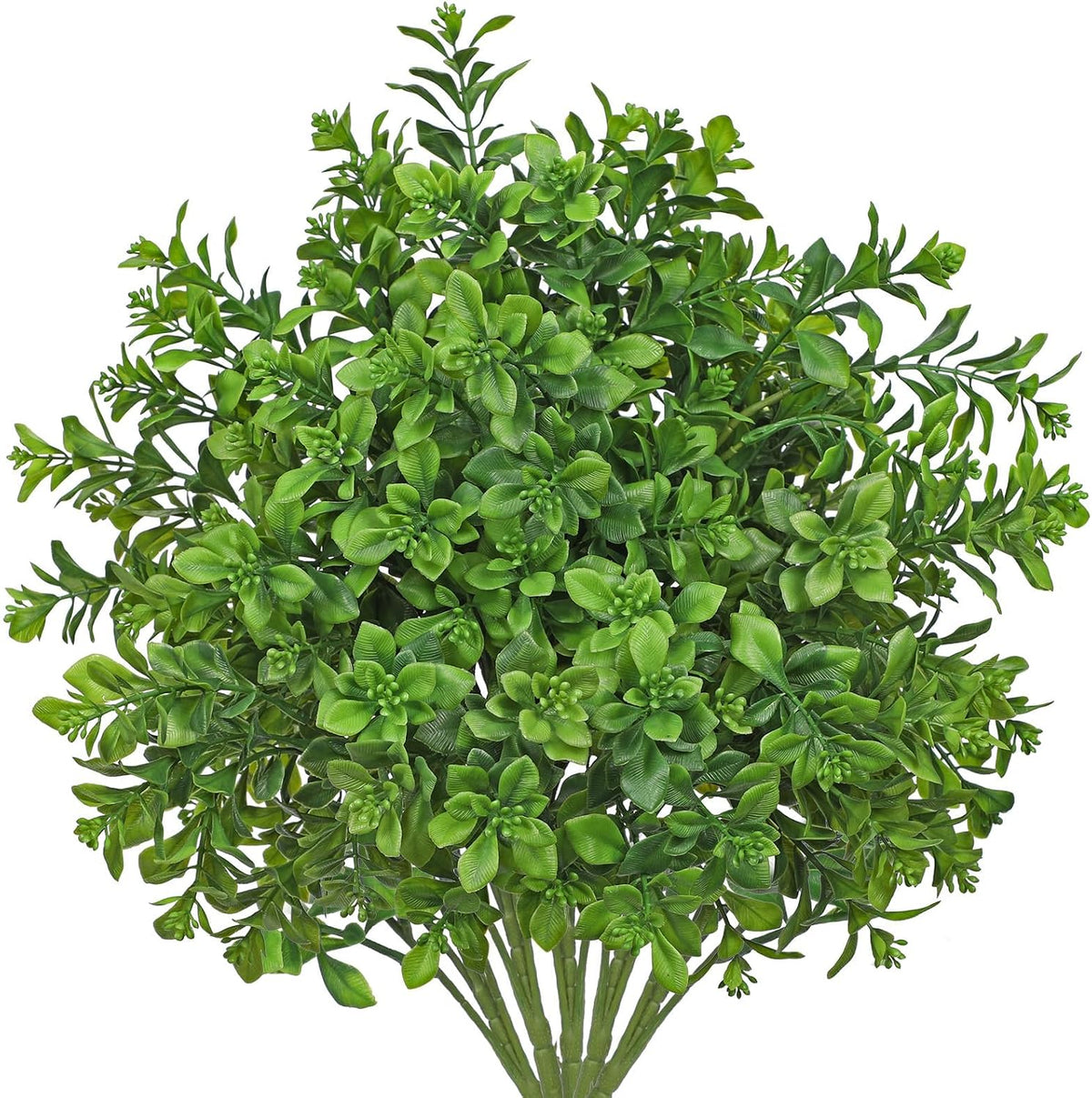 Artificial Rosemary Stems Fake Greenery Plants Faux Bushes Shrubs in Frosted Green for Decor Home Indoor Outdoor Garden 4pcs