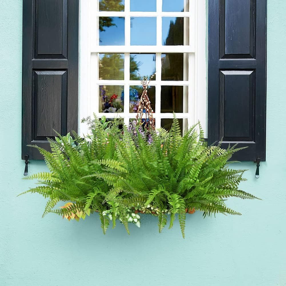 Artificial Rosemary Stems Fake Greenery Plants Faux Bushes Shrubs in Frosted Green for Decor Home Indoor Outdoor Garden 4pcs