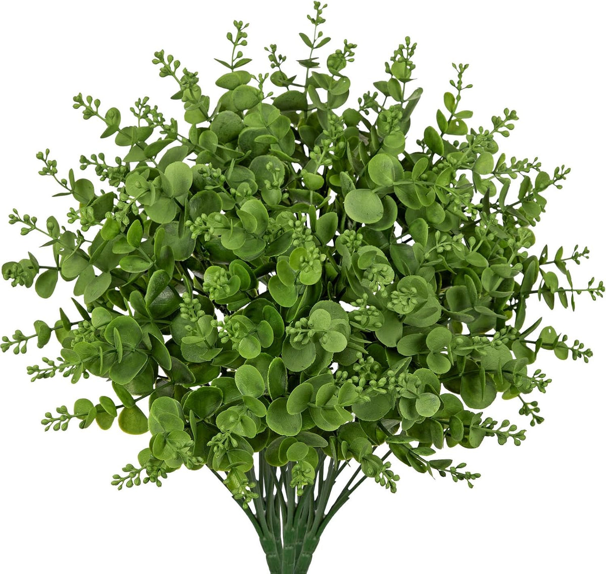 Artificial Rosemary Stems Fake Greenery Plants Faux Bushes Shrubs in Frosted Green for Decor Home Indoor Outdoor Garden 4pcs
