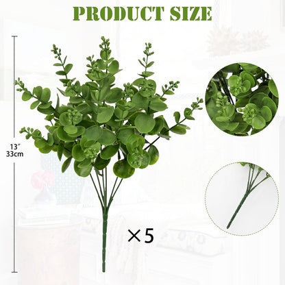 Artificial Rosemary Stems Fake Greenery Plants Faux Bushes Shrubs in Frosted Green for Decor Home Indoor Outdoor Garden 4pcs