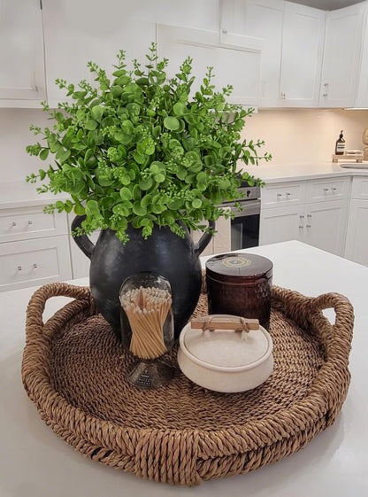 Artificial Rosemary Stems Fake Greenery Plants Faux Bushes Shrubs in Frosted Green for Decor Home Indoor Outdoor Garden 4pcs