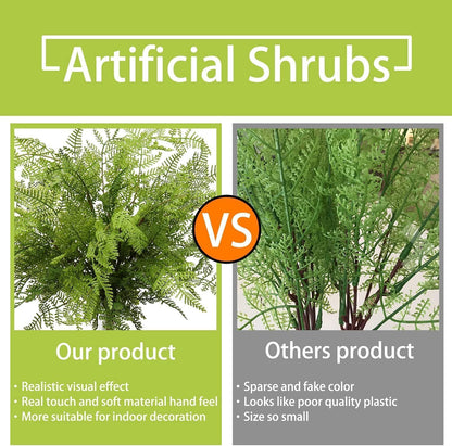 Artificial Rosemary Stems Fake Greenery Plants Faux Bushes Shrubs in Frosted Green for Decor Home Indoor Outdoor Garden 4pcs