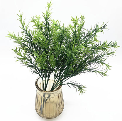 Artificial Plants, Fake Rosemary Shrubs, Faux Fern Stems Plastic Greenery for Indoor Outdoor Decor Home Farmhouse Bushes Garden Grass Porch Patio Wedding Bouquets Vase Filler DIY Decorations