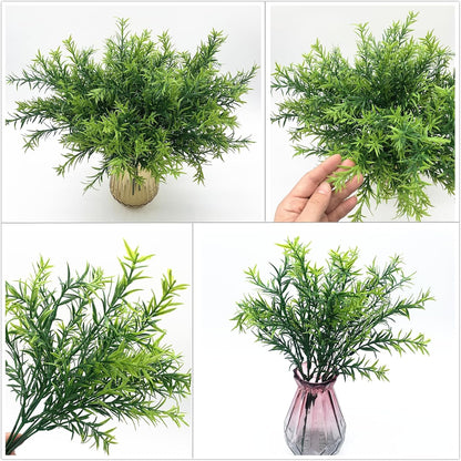 Artificial Plants, Fake Rosemary Shrubs, Faux Fern Stems Plastic Greenery for Indoor Outdoor Decor Home Farmhouse Bushes Garden Grass Porch Patio Wedding Bouquets Vase Filler DIY Decorations