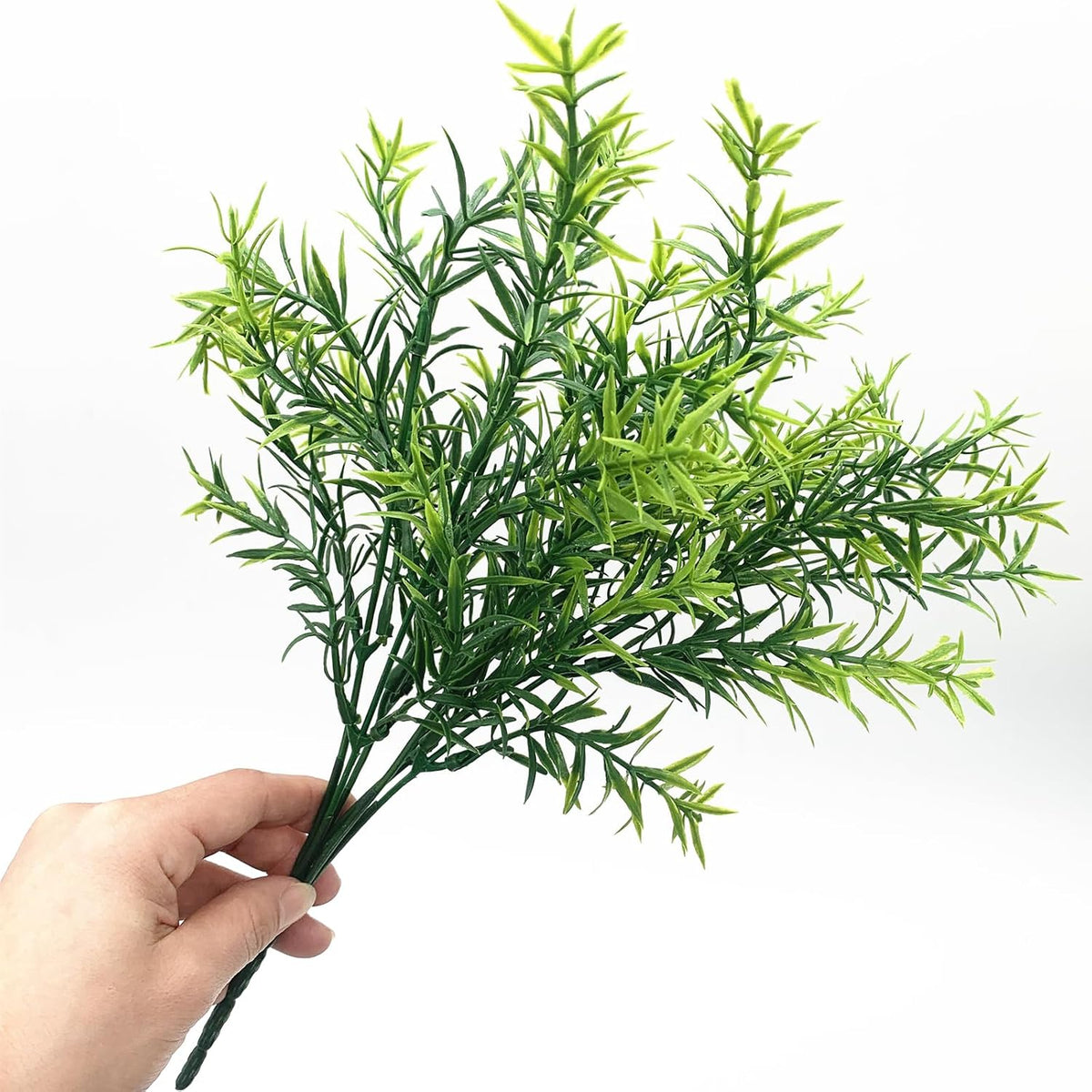 Artificial Plants, Fake Rosemary Shrubs, Faux Fern Stems Plastic Greenery for Indoor Outdoor Decor Home Farmhouse Bushes Garden Grass Porch Patio Wedding Bouquets Vase Filler DIY Decorations