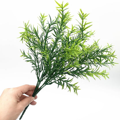 Artificial Plants, Fake Rosemary Shrubs, Faux Fern Stems Plastic Greenery for Indoor Outdoor Decor Home Farmhouse Bushes Garden Grass Porch Patio Wedding Bouquets Vase Filler DIY Decorations