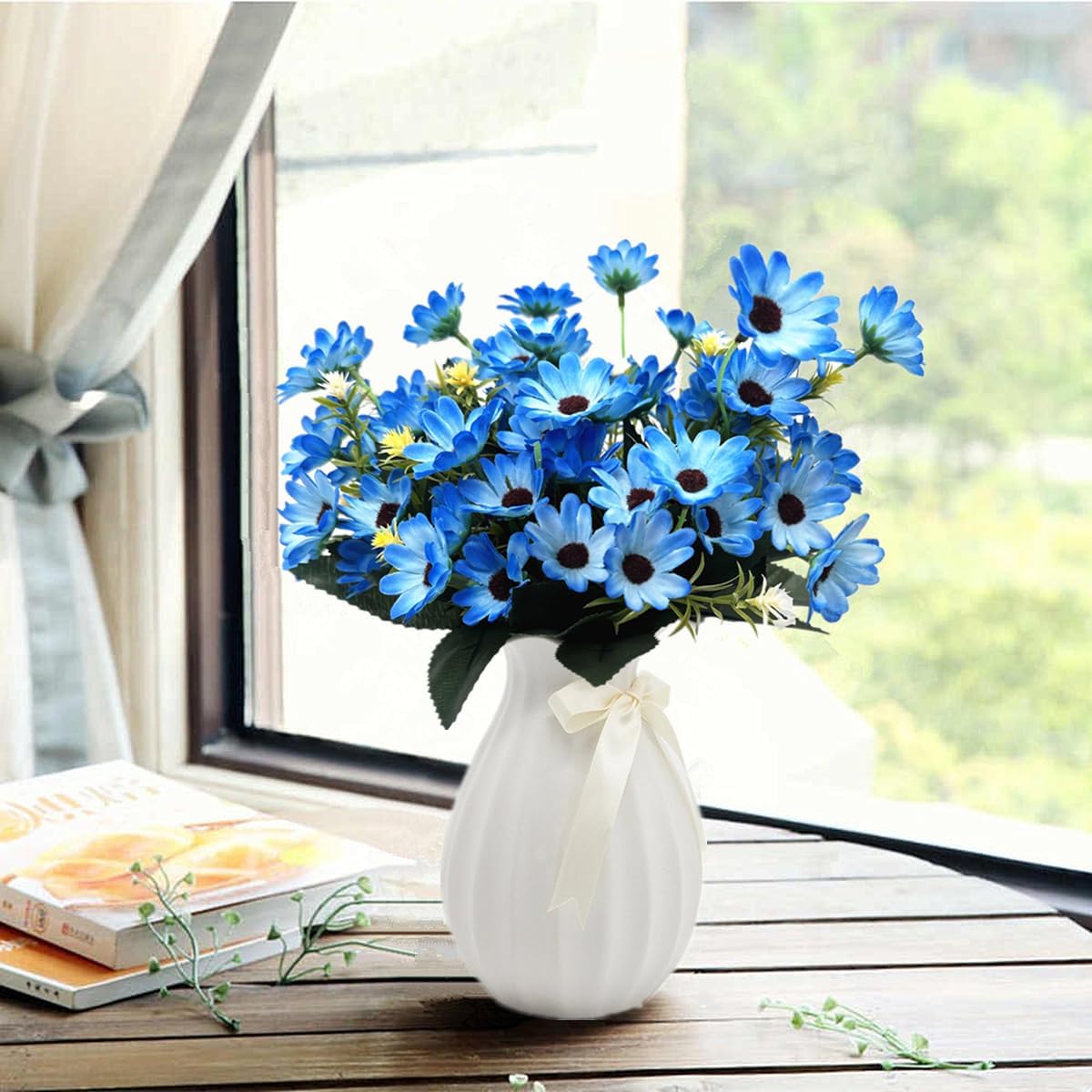 Artificial Plants, Fake Rosemary Shrubs, Faux Fern Stems Plastic Greenery for Indoor Outdoor Decor Home Farmhouse Bushes Garden Grass Porch Patio Wedding Bouquets Vase Filler DIY Decorations