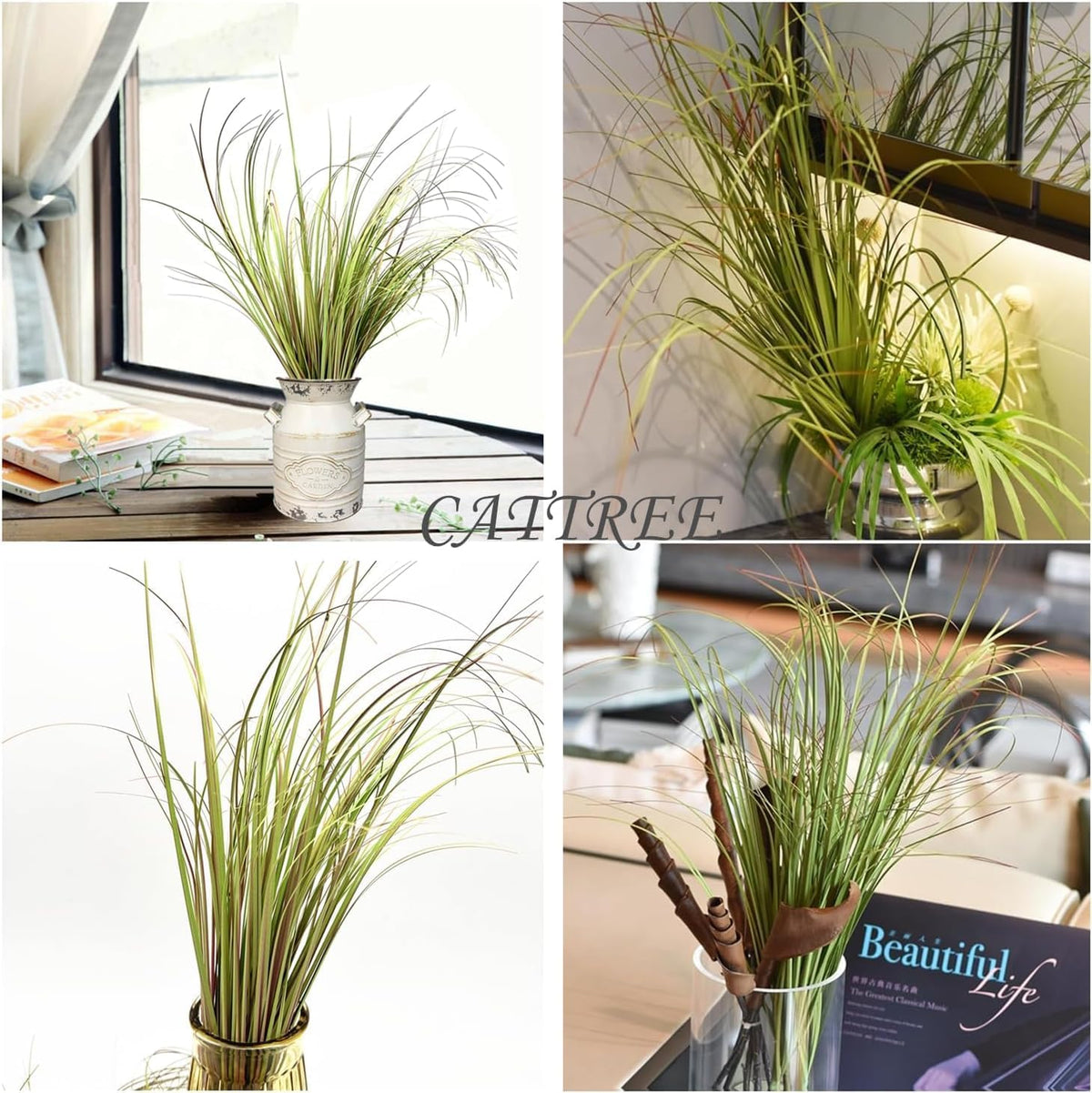 Artificial Plants, Fake Rosemary Shrubs, Faux Fern Stems Plastic Greenery for Indoor Outdoor Decor Home Farmhouse Bushes Garden Grass Porch Patio Wedding Bouquets Vase Filler DIY Decorations