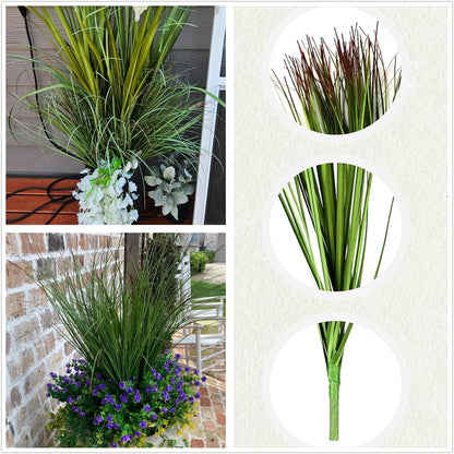 Artificial Plants, Fake Rosemary Shrubs, Faux Fern Stems Plastic Greenery for Indoor Outdoor Decor Home Farmhouse Bushes Garden Grass Porch Patio Wedding Bouquets Vase Filler DIY Decorations