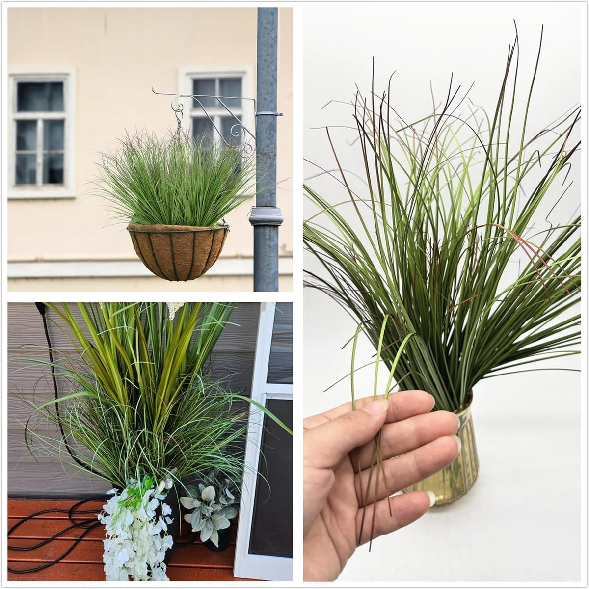 Artificial Plants, Fake Rosemary Shrubs, Faux Fern Stems Plastic Greenery for Indoor Outdoor Decor Home Farmhouse Bushes Garden Grass Porch Patio Wedding Bouquets Vase Filler DIY Decorations