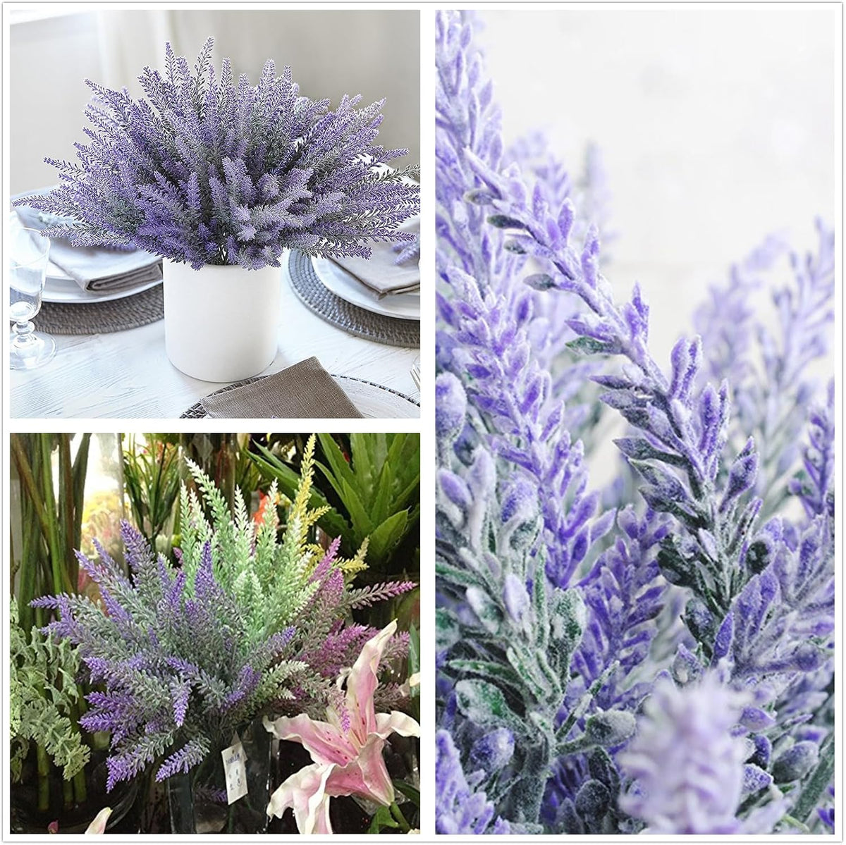 Artificial Plants, Fake Rosemary Shrubs, Faux Fern Stems Plastic Greenery for Indoor Outdoor Decor Home Farmhouse Bushes Garden Grass Porch Patio Wedding Bouquets Vase Filler DIY Decorations