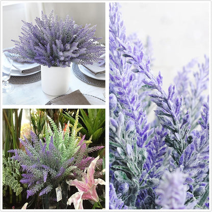 Artificial Plants, Fake Rosemary Shrubs, Faux Fern Stems Plastic Greenery for Indoor Outdoor Decor Home Farmhouse Bushes Garden Grass Porch Patio Wedding Bouquets Vase Filler DIY Decorations