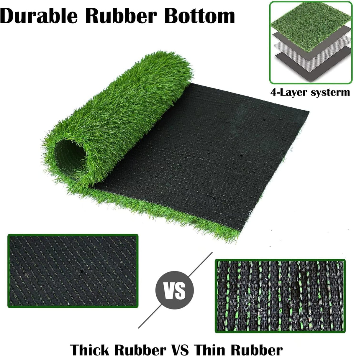 GLOBREEN 34" x 23" Fake Grass Pee Pad for Dogs Potty Training Turf Pets Mat - Easy to Clean with Drainage Holes - Indoor Outdoor Use