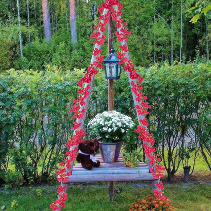 2 Pcs Artificial Bougainvillea Flowers Garland Fake Silk Bougainvilleas Vines Trailing Fuchsia Faux Hanging Flowers Plants Bougainvillea Artificial for Porch Wedding Arch Spring Summer Decor
