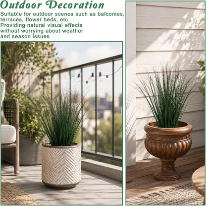 10 Pcs Artificial Plastic Plants, 37cm Artificial Wheat Grass Faux Garden Resistant Wheat Grass Fake Plants, Greenery for House Plant, Outdoor Decor Indoor Home, Green Purple